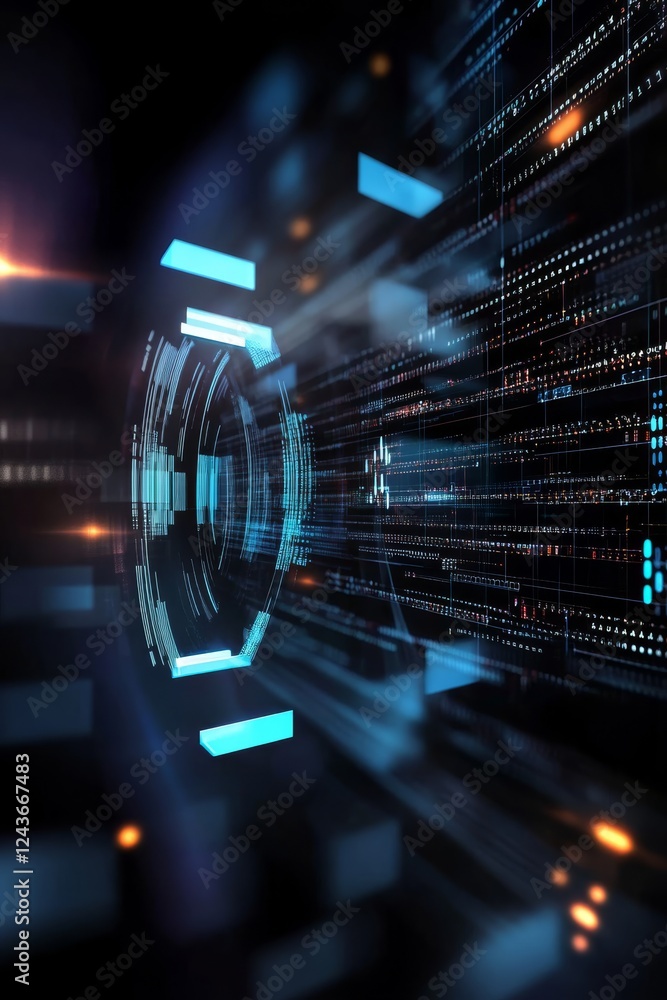 Poster this vibrant digital background is uniquely designed to perfectly showcase various tech processes su