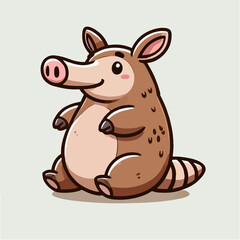 Adorable Cartoon Aardvark Illustration