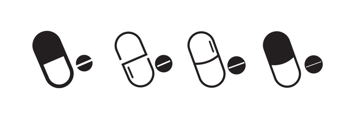 Pills icon vector for web and mobile app. capsule icon. Drug sign and symbol.
