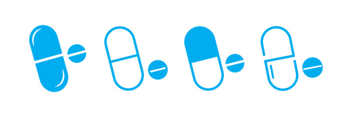   capsule icons. Pills icon vector set. Simple and editable pills icons Medicament and pharmaceutical symbol icon.
