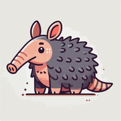 Cute Cartoon Armadillo Illustration