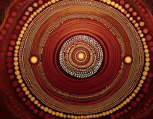 burgundy gold and brown australian aboriginal dot art background for bohemian product displays