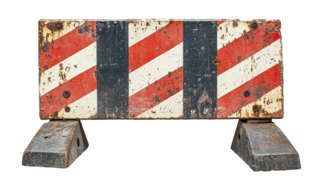 Urban area safety installing traffic barriers outdoors isolated on transparent background