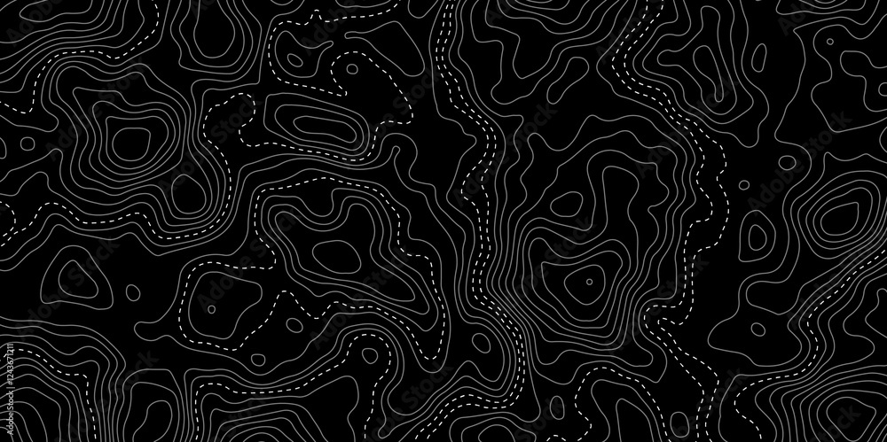 Poster dark wavy paper curved relief background. geographic contour map. vector background design. abstract