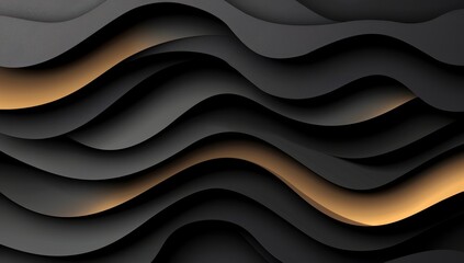 Fototapeta premium Abstract Black and Gold Wave Background