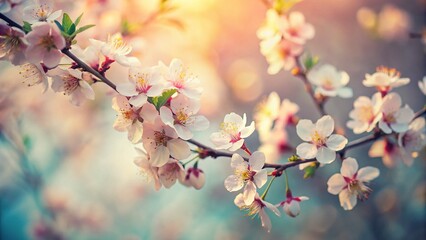 Vintage Blossom Background with Copy Space: Soft Focus Tilt-Shift Photo