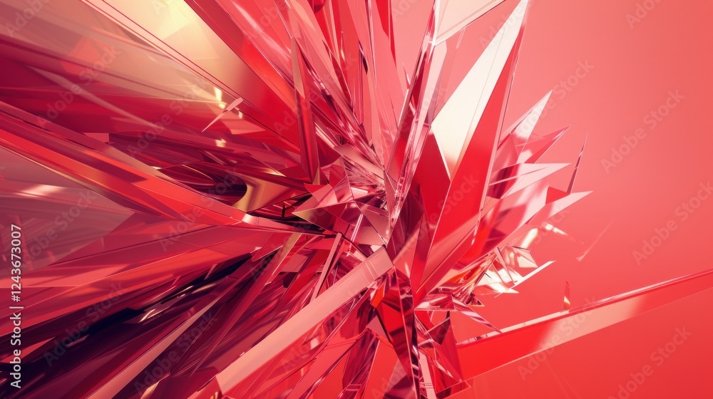 Aufkleber a dynamic red abstract design with sharp, intersecting lines. stock photo --ar 16:9 --style raw --v 