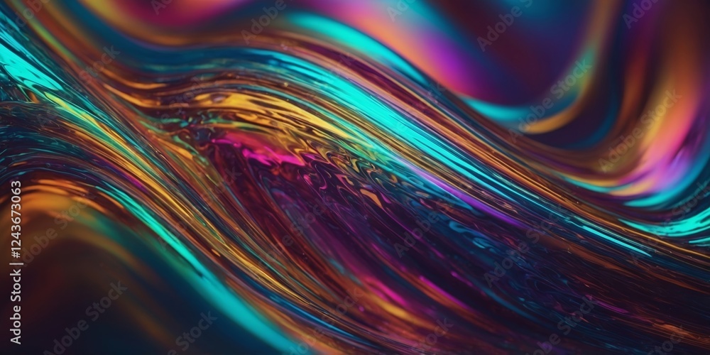 Poster vibrant abstract waves of color flowing in a mesmerizing display with rich hues and dynamic formatio