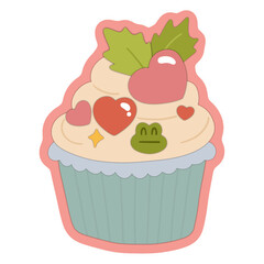 Sweet valentine clipart in colourful with outline