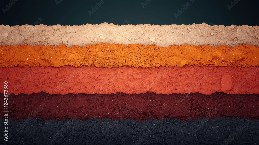 Poster effective strategies for cadmium immobilization. colorful layers of textured material create a visua
