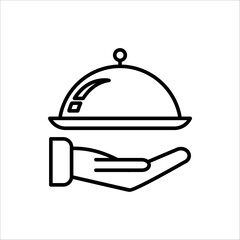 Platter icon. Vector illustration for web design. Restaurant sign. Waiter symbol vector illustration on white background.