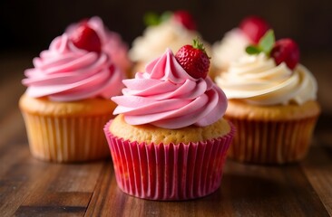 cupcake with pink frosting