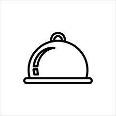 Food platter icon. Restaurant sign. Food platter symbol pictogram. Waiter symbol isolated on white background.
