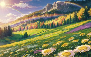 spring landscape in the mountains