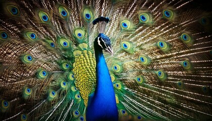 Obraz premium peacock displaying its vibrant plumage 