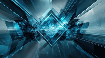 Fototapeta premium Abstract Blue Geometric Shapes Digital Art Background