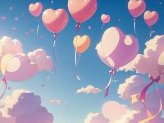 balloons flying in the sky