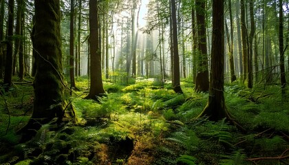 Obraz premium Ancient Ruins Hidden in the Lush Jungle Mist