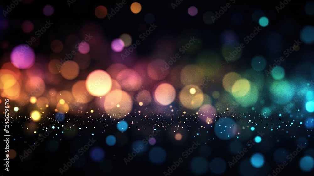 Poster multicolor bokeh lights on dark background with raindrop effect creating a dreamy atmosphere for cre