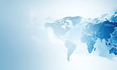 Abstract Blue World Map Background