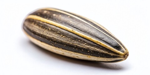 Vintage Style Photo: Single Peeled Roasted Sunflower Seed Isolated on White