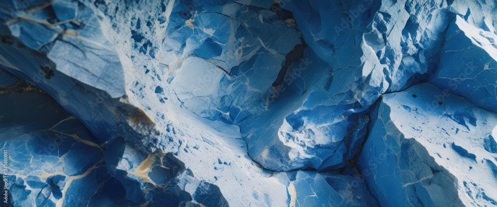Poster blue marble surface texture in macro view showcasing intricate patterns and colors of rock formation