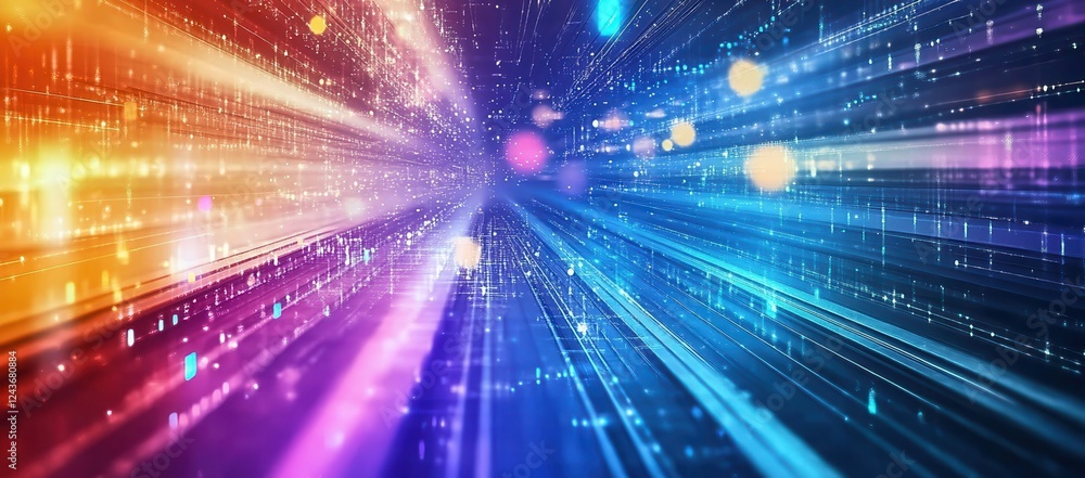 Poster Abstract Colorful Data Stream Background