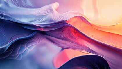 Abstract Colorful Flowing Waves Digital Art