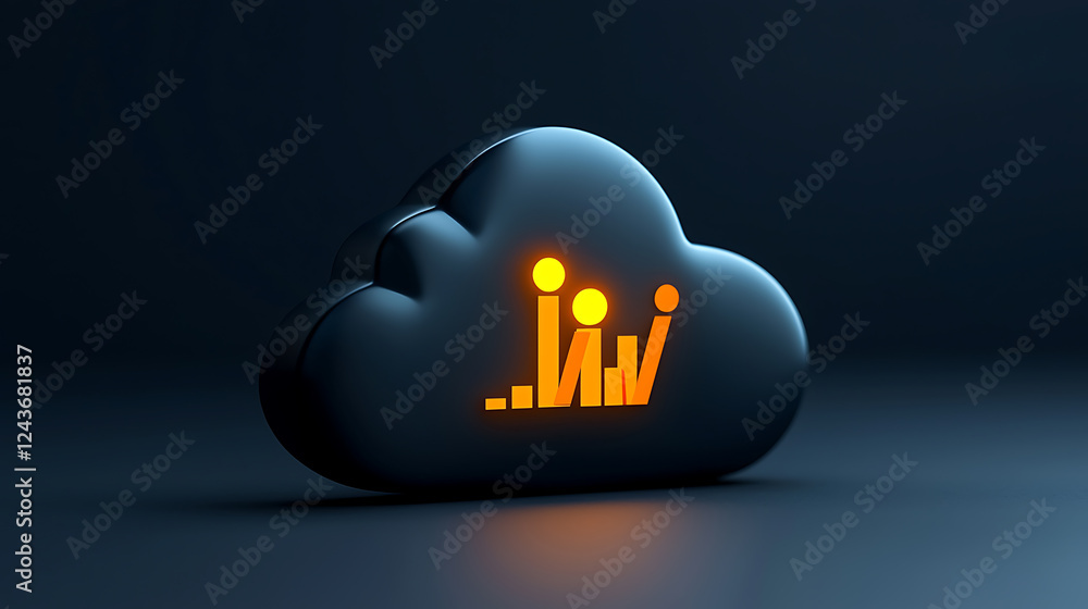 Poster data visualization techniques digital cloud environment graphic design modern technology aesthetic v