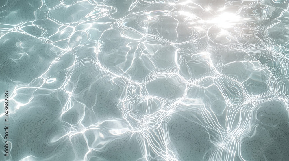 Poster clean and abstract background of water surface with reflections and soft light