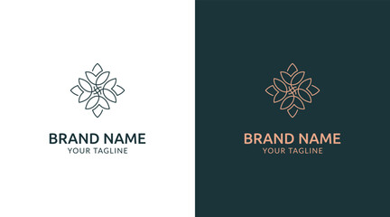 Floral and nature ornament logo symbol template. Minimalist, luxury, royal and elegant logo vector