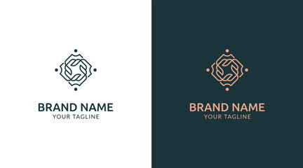 Floral and nature ornament logo symbol template. Minimalist, luxury, royal and elegant logo vector