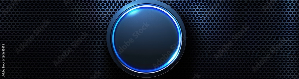 Poster abstract dark blue glowing circle on geometric pattern background