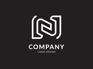 Modern Letter N Logo monogram