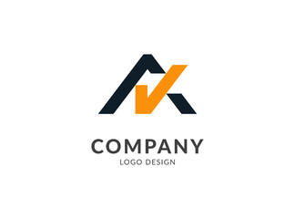 Modern AK letter logo design template