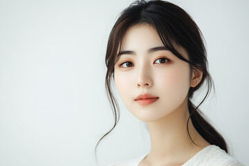 Beautiful Asian Woman Portrait &ndash; Skincare Advertising Concept