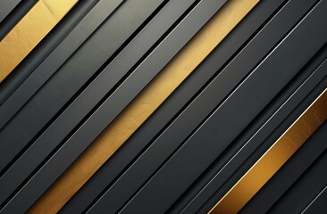 Obraz premium Abstract Diagonal Stripes Gold Black Grey Metallic Texture Background