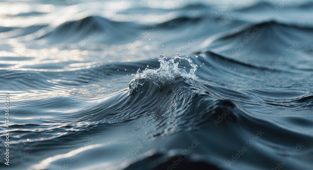 Canvas Prints Gentle rippling waves created by the wind on a tranquil water surface, showcasing the beauty of movement and reflection in nature.