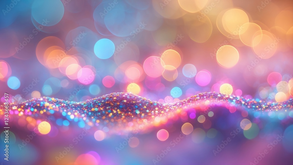 Poster colorful abstract bokeh blur light background with shimmering highlights creating a soft dreamy atmo