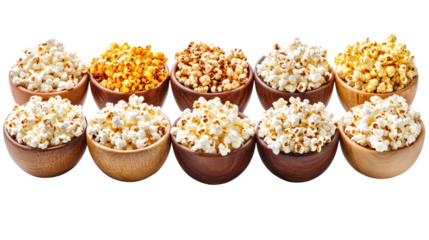 Popcorn tasting event home kitchen food bright isolated on transparent background