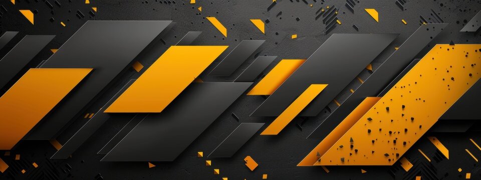 Abstract Geometric Black and Orange Design