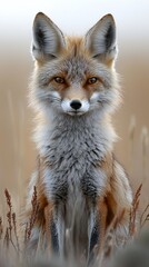 Obraz premium HD Phone Wallpaper Majestic Red Fox in Wild Habitat Stunning Wildlife Portrait Winter Fur