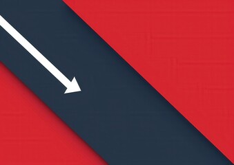 Abstract Geometric Design with Red and Dark Blue Background and White Arrow