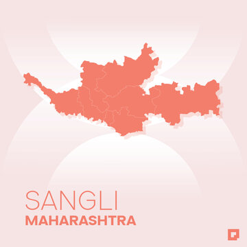 Sangli vector map, Vector map of Sangli, editable eps, AI files, Vector illustration of Sangli vector map
