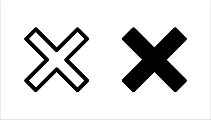 cross icon set, on white background.