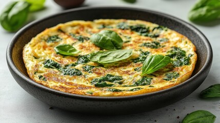 egg white omelette with spinach isolated on transparent background