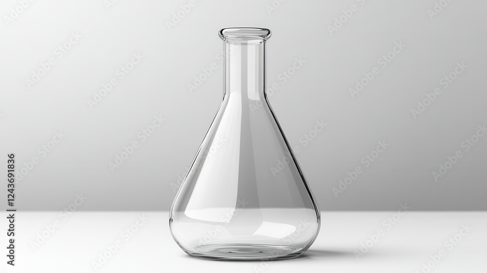 Poster empty erlenmeyer chemical flask isolated on transparent background