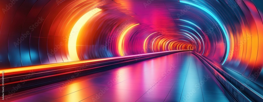 Poster vibrant dynamic abstract composition motion depth futurism