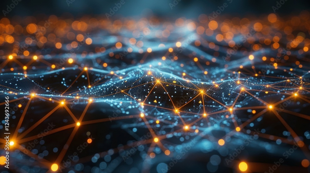 Poster abstract network connections digital data visualization