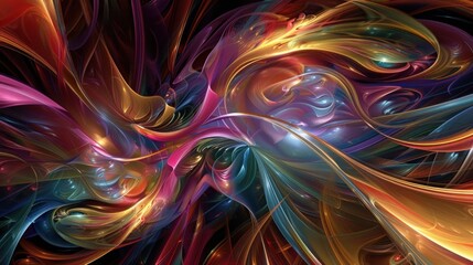 Obraz premium An abstract design of overlapping shapes with a vibrant color palette. stock photo --ar 16:9 --style raw --v 6 Job ID: 5c6fd15a-167b-4284-b3f0-0d4472c0c3c7